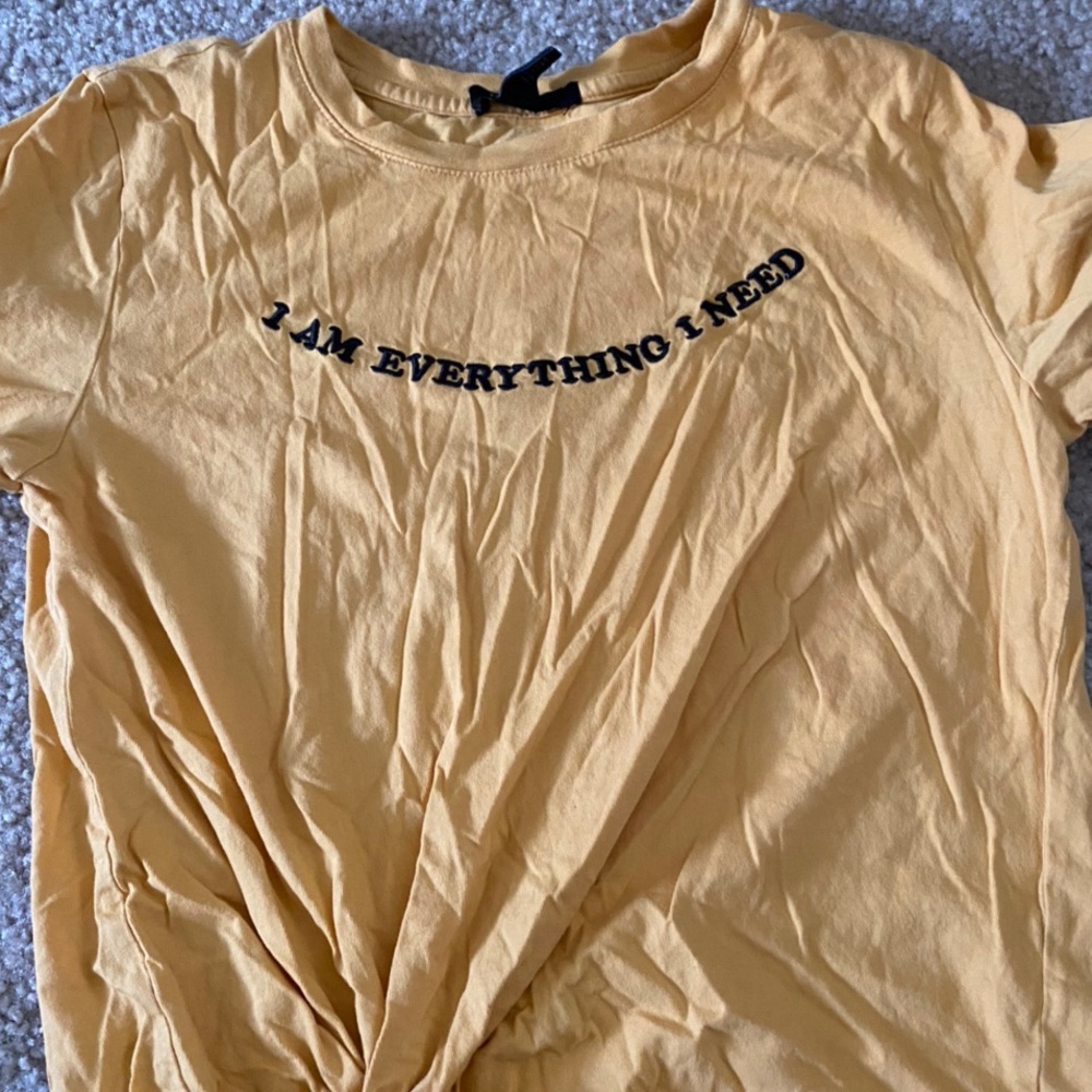 yellow graphic tee